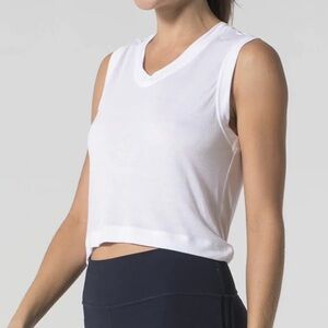 NWT 925FIT Miami Hit sleeveless tank top white size large women’s workout active